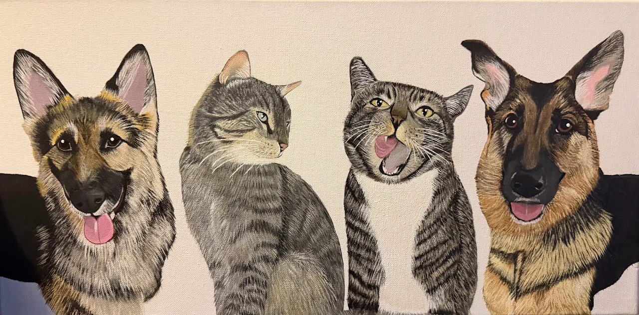 Custom pet portrait by ACC Paintings